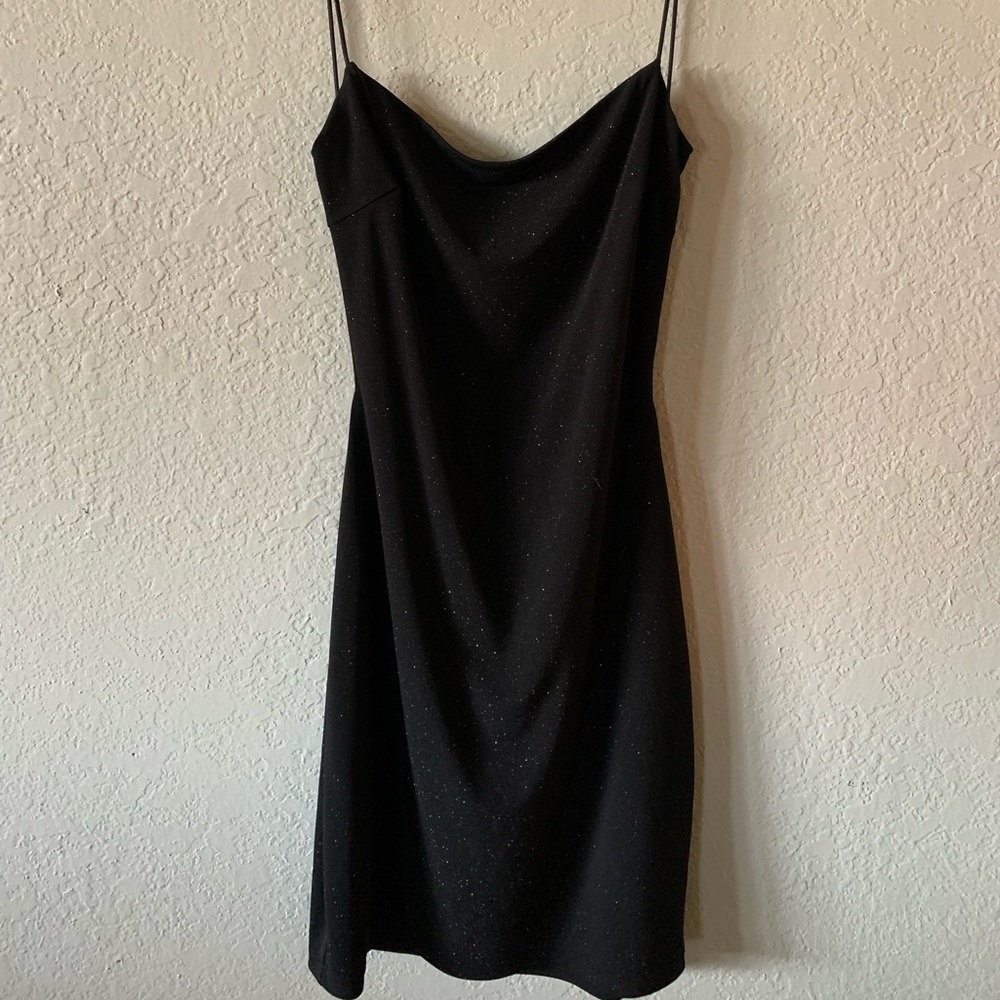Sparkly black,backless Windsor dress